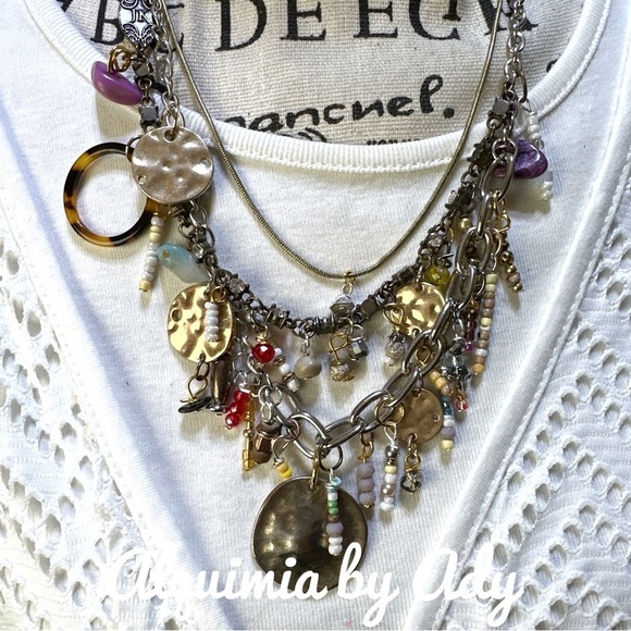 Alquimia Gold and Silver Charm Necklace - Picture 7 of 8